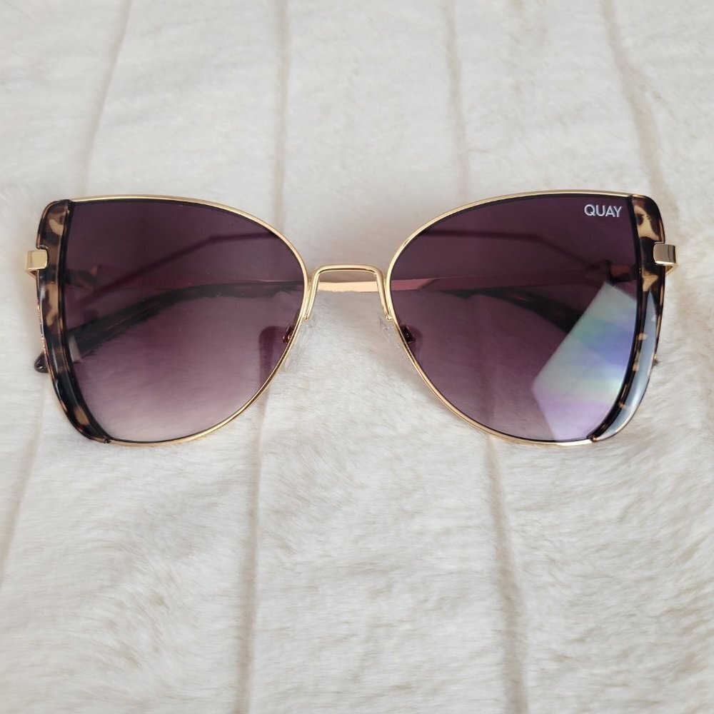 QUAY // ltd ed brown tortoise detail butterfly frame with brown fade lenses - Picture 2 of 15